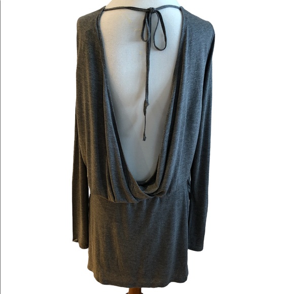 Haute Hippie, NWT, Draped Low-Back Gray Graphite Mini Dress, Size Medium - Picture 3 of 6